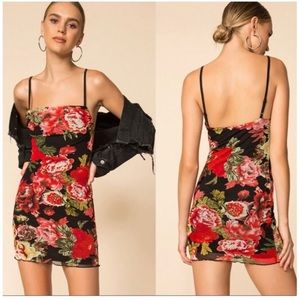 Superdown Marnie Mesh Floral Mini Dress